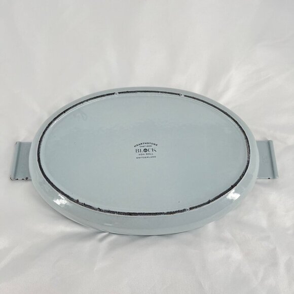 Vintage Block Hearthstone Cast Iron Oval Baking Dish With Mushroom Design - Picture 5 of 6
